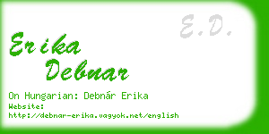 erika debnar business card